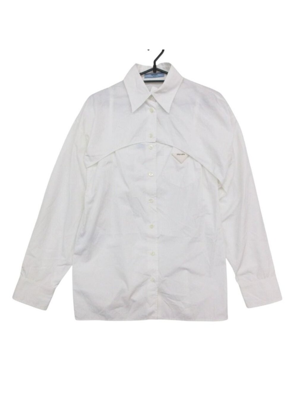 Prada Ensemble Poplin Shirt Blouse Camisole 3way Cutout Top White
